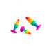 Силіконова анальна пробка Wooomy Hiperloo Silicone Rainbow Plug L, діаметр 3,9 см, довжина 13,1 см - Фото №5