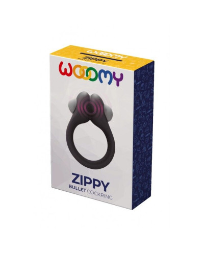 Эрекционное виброкольцо Wooomy Zippy, 1 виброрежим, диаметр 3–4,2 см - Фото №4