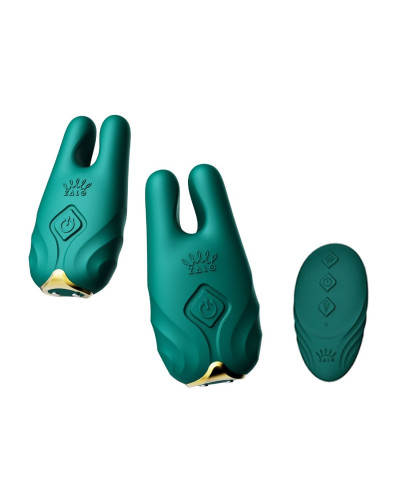 Смарт-вібратор для грудей Zalo - Nave Turquoise Green, пульт ДК, робота через додаток - Фото №1