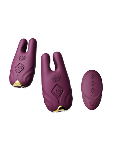 Смарт-вибратор для груди Zalo - Nave Velvet Purple, пульт ДУ, работа через приложение - Фото №1