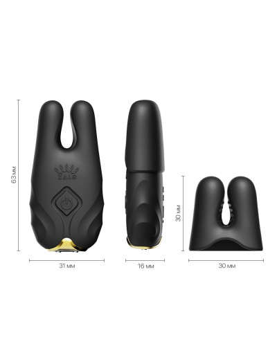 Смарт-вібратор для грудей Zalo - Nave Obsidian Black, пульт ДК, робота через додаток - Фото №3