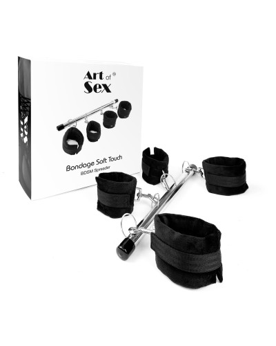 Колодка-розпірка для рук та ніг Art of Sex – Bondage Soft Touch BDSM Spreader, чорний - Фото №4