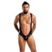 Чоловіче відкрите боді Passion 027 BRUNO XXL/XXXL Black, під латекс, на шлейках - Фото №3