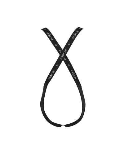 Чоловіче відкрите боді Passion 027 BRUNO XXL/XXXL Black, під латекс, на шлейках - Фото №6