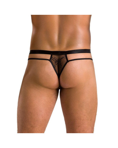 Мужские прозрачные стринги Passion 029 THONG COLLIN L/XL Black, сетка - Фото №2
