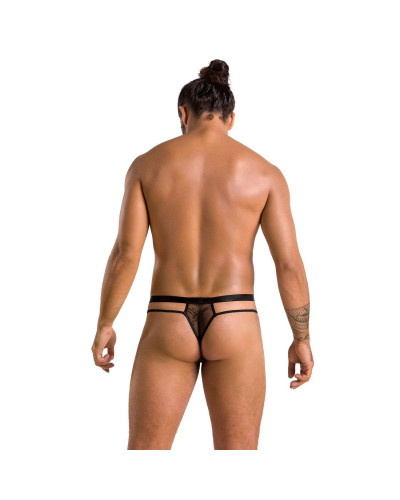 Мужские прозрачные стринги Passion 029 THONG COLLIN L/XL Black, сетка - Фото №4