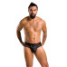 Мужские трусы с цепочкой Passion 030 SLIP TOM L/XL Black, экокожа, открытые ягодицы - Фото №3
