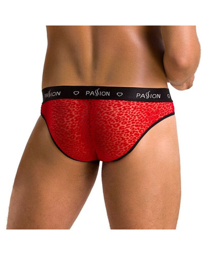 Чоловічі напівпрозорі труси Passion 031 SLIP MIKE XXL/XXXL Red, під леопард - Фото №2