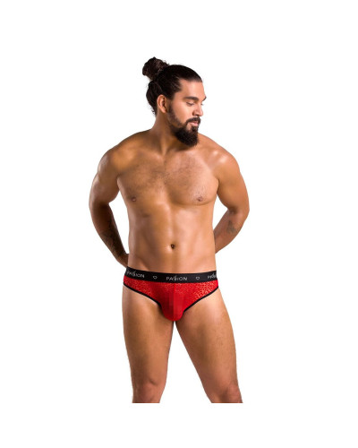 Чоловічі напівпрозорі труси Passion 031 SLIP MIKE XXL/XXXL Red, під леопард - Фото №3