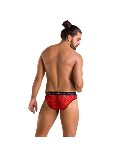 Чоловічі напівпрозорі труси Passion 031 SLIP MIKE XXL/XXXL Red, під леопард - Фото №4