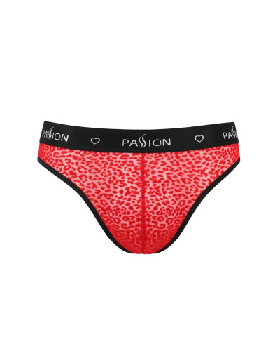 Чоловічі напівпрозорі труси Passion 031 SLIP MIKE XXL/XXXL Red, під леопард - Фото №5