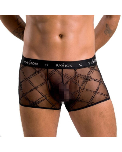 Чоловічі прозорі боксери Passion 032 SHORT JAMES S/M Black, сітка - Фото №1