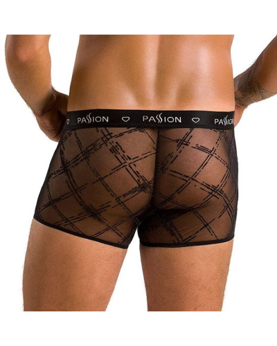 Чоловічі прозорі боксери Passion 032 SHORT JAMES XXL/XXXL Black, сітка - Фото №2