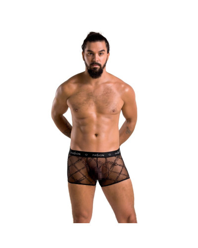 Чоловічі прозорі боксери Passion 032 SHORT JAMES XXL/XXXL Black, сітка - Фото №3