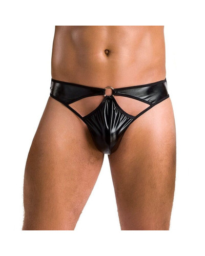 Мужские стринги Passion 033 THONG PAUL L/XL Black, под латекс - Фото №1