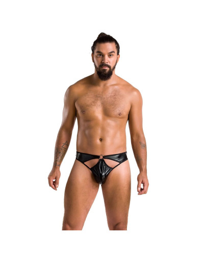 Чоловічі стринги Passion 033 THONG PAUL XXL/XXXL Black, під латекс - Фото №3