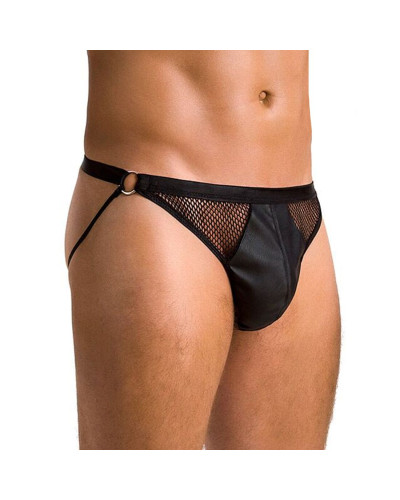 Чоловічі відкриті сліпи Passion 034 OPEN LUKE XXL/XXXL Black, екошкіра - Фото №1