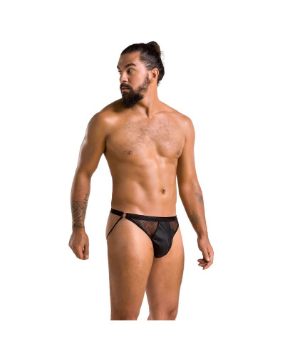 Чоловічі відкриті сліпи Passion 034 OPEN LUKE XXL/XXXL Black, екошкіра - Фото №3