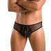 Мужские трусы со шнуровкой Passion 035 SLIP RICHARD S/M Black, экокожа, сетка - Фото №1