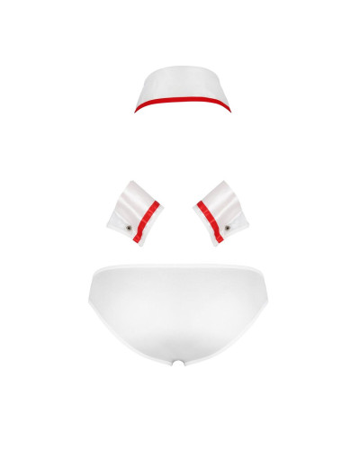 Комплект еротичної чоловічої білизни Passion 037 GREGORY XXL/XXXL White, труси, комірець, манжети - Фото №6