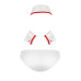 Комплект еротичної чоловічої білизни Passion 037 GREGORY XXL/XXXL White, труси, комірець, манжети - Фото №6