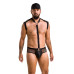 Комплект еротичної чоловічої білизни Passion 038 JOHN XXL/XXXL Black, боді, кепка - Фото №1