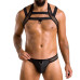 Комплект чоловічої білизни з кріпленнями Passion 043 JACOB XXL/XXXL Black, труси, шлейки - Фото №1