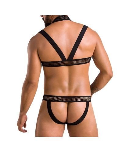Комплект чоловічої білизни з кріпленнями Passion 043 JACOB XXL/XXXL Black, труси, шлейки - Фото №2