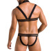 Комплект чоловічої білизни з кріпленнями Passion 043 JACOB XXL/XXXL Black, труси, шлейки - Фото №2