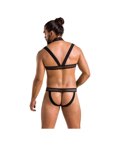 Комплект чоловічої білизни з кріпленнями Passion 043 JACOB XXL/XXXL Black, труси, шлейки - Фото №4