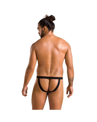 Мужские слипы на шнуровке Passion 044 SLIP BEN XXL/XXXL Black, экокожа, люверсы - Фото №4