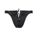 Мужские слипы на шнуровке Passion 044 SLIP BEN XXL/XXXL Black, экокожа, люверсы - Фото №5
