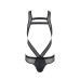 Чоловіче еротичне сітчасте боді Passion 045 VICTOR L/XL Black, екошкіра, сітка - Фото №5