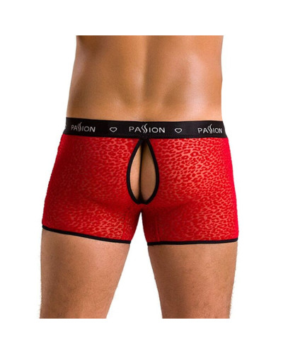 Чоловічі прозорі боксери Passion 046 SHORT PARKER L/XL Red, сітка, під леопард - Фото №2