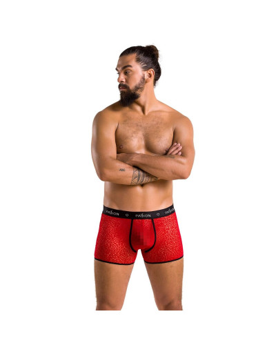 Чоловічі прозорі боксери Passion 046 SHORT PARKER L/XL Red, сітка, під леопард - Фото №3