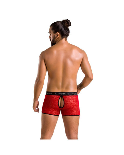 Чоловічі прозорі боксери Passion 046 SHORT PARKER L/XL Red, сітка, під леопард - Фото №4