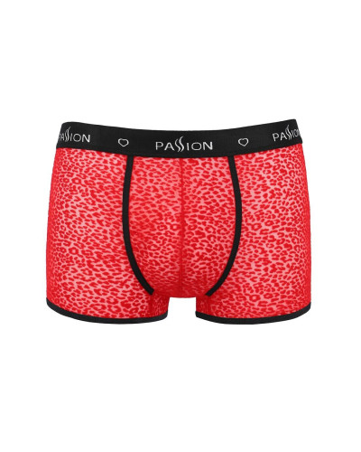 Чоловічі прозорі боксери Passion 046 SHORT PARKER L/XL Red, сітка, під леопард - Фото №5
