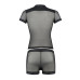 Комплект сетчатого мужского белья Passion 052 SET MICHAEL L/XL black, рубашка, боксеры, заклепки - Фото №6