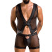 Комплект чоловічої білизни на шнурівці Passion 053 SET WILLIAM XXL/XXXL Black, жилет, боксери - Фото №1