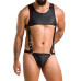 Чоловіче шкіряне боді Passion 056 ADAM XXL/XXXL Black, заклепки - Фото №1