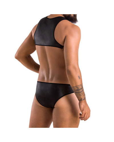 Чоловіче шкіряне боді Passion 056 ADAM XXL/XXXL Black, заклепки - Фото №2