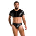 Комплект мужского белья под латекс Passion 057 SET PETER XXL/XXXL Black, кроп-топ, стринги - Фото №3