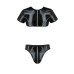 Комплект мужского белья под латекс Passion 057 SET PETER XXL/XXXL Black, кроп-топ, стринги - Фото №5
