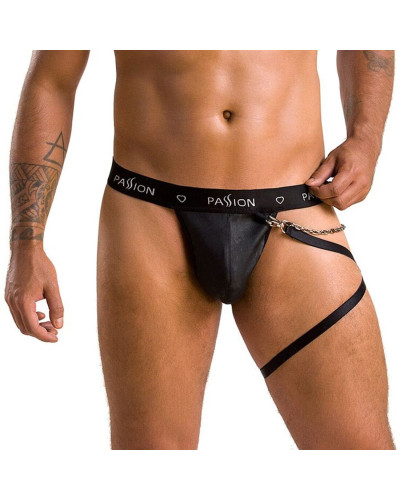 Мужские трусики танга с подвязкой Passion 058 THONG BILL L/XL Black - Фото №1