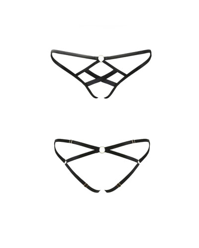 Трусики зі стреп Passion Exclusive NICKY THONG XXL/XXXL, black - Фото №3