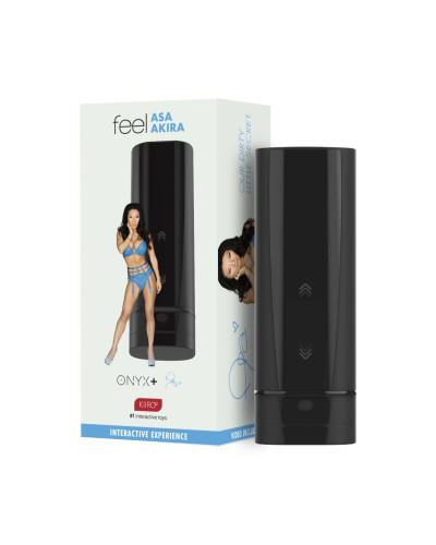 Мастурбатор Kiiroo Onyx+ Asa Akira, 10 стискальних кілець, не треба рухати, теледильдоніка - Фото №1