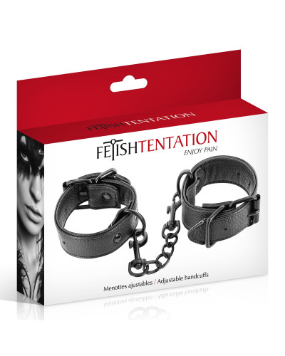 Наручники Fetish Tentation Adjustable Handcuffs, регульовані, знімний ланцюжок з карабінами - Фото №3