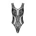 Бодістокінг з вирізами Obsessive B138 teddy S/M/L, black, з доступом - Фото №3