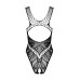 Бодістокінг з вирізами Obsessive B138 teddy S/M/L, black, з доступом - Фото №4