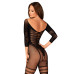 (SALE) Сітчастий бодістокінг з імітацією підв’язок Obsessive Bodystocking G329 S/M/L, black, з доступом - Фото №2